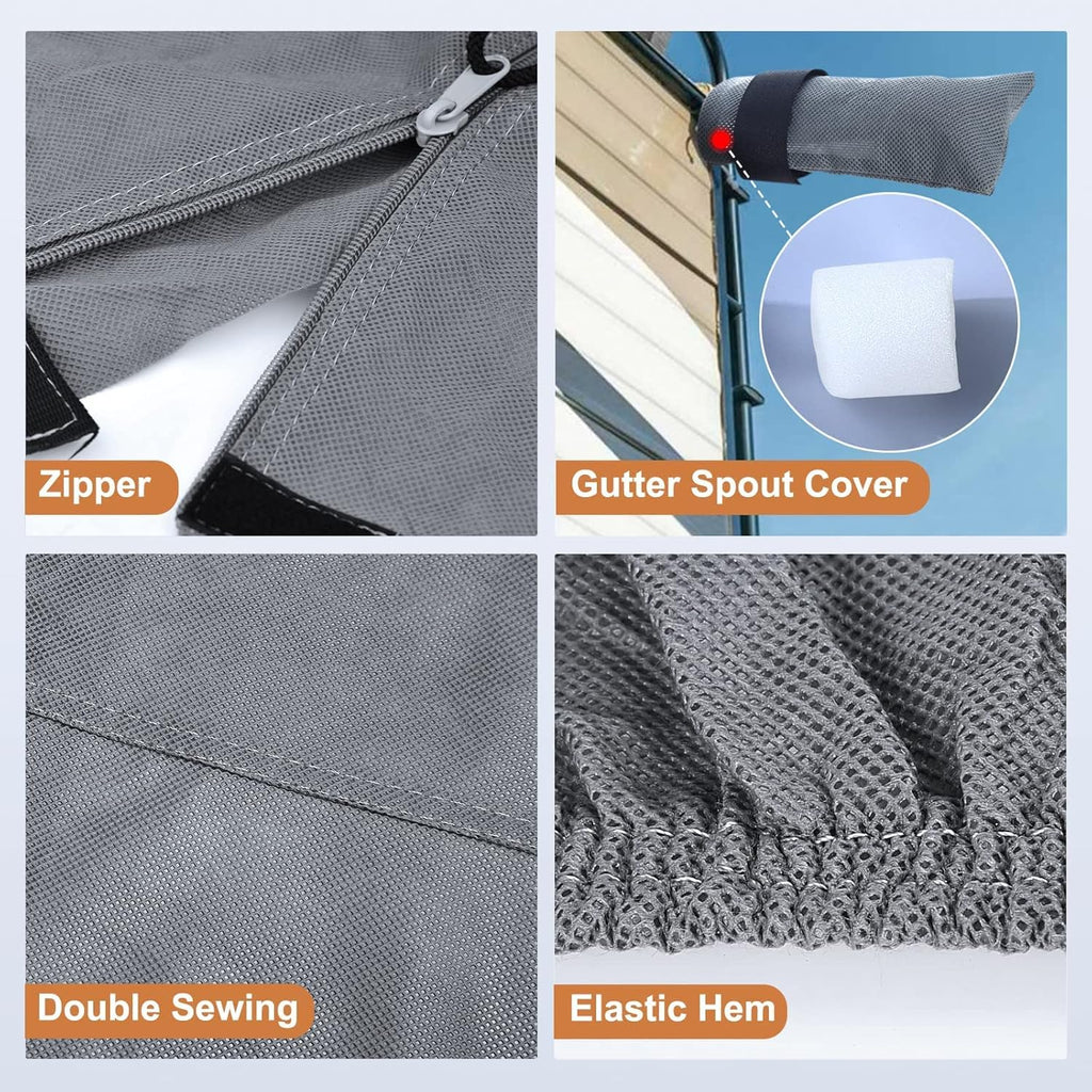 5th Wheel RV Cover Heavy Duty Camper Cover with 2Pcs Straps & Gutter Covers R354