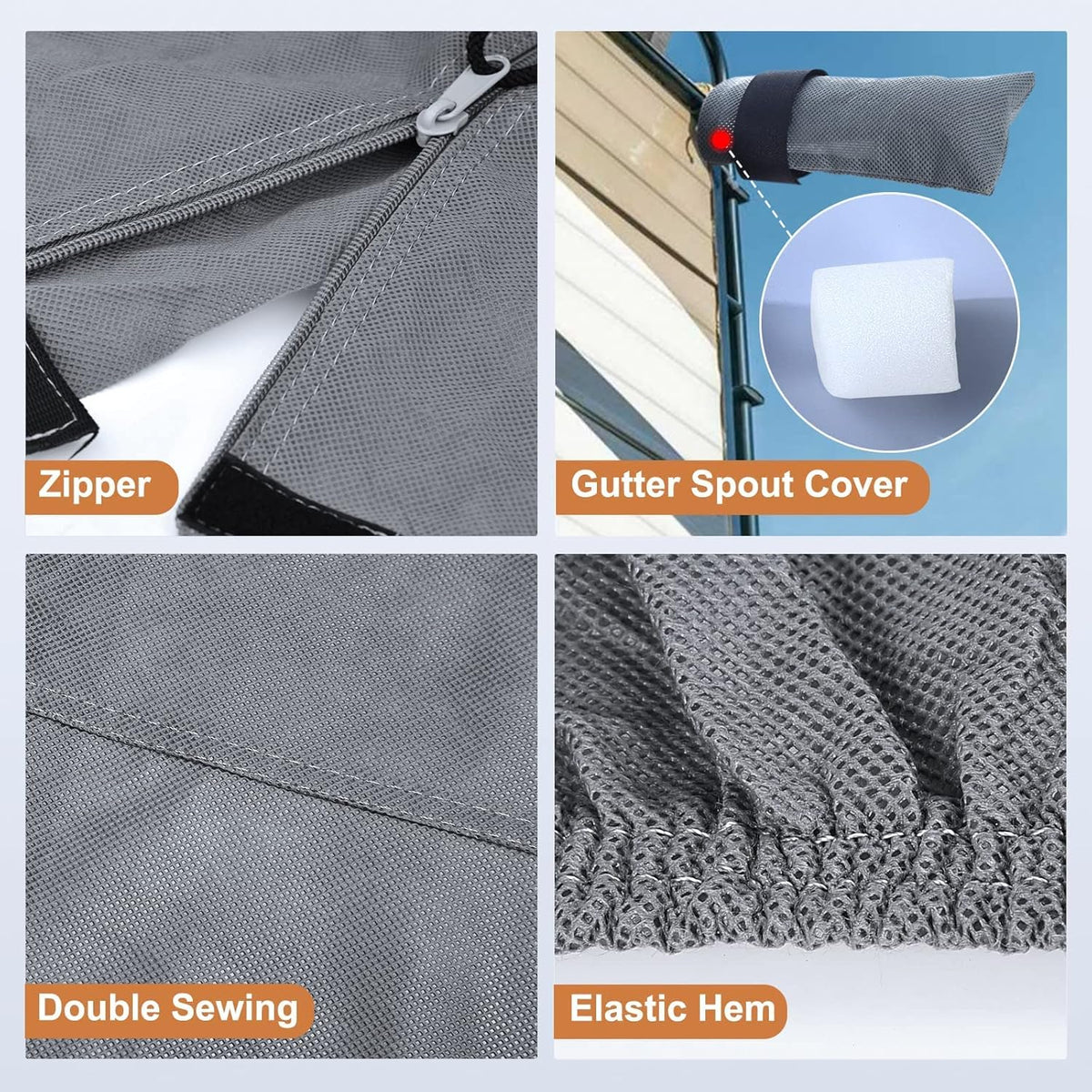 5th Wheel RV Cover Heavy Duty Camper Cover with 2Pcs Straps & Gutter Covers R354