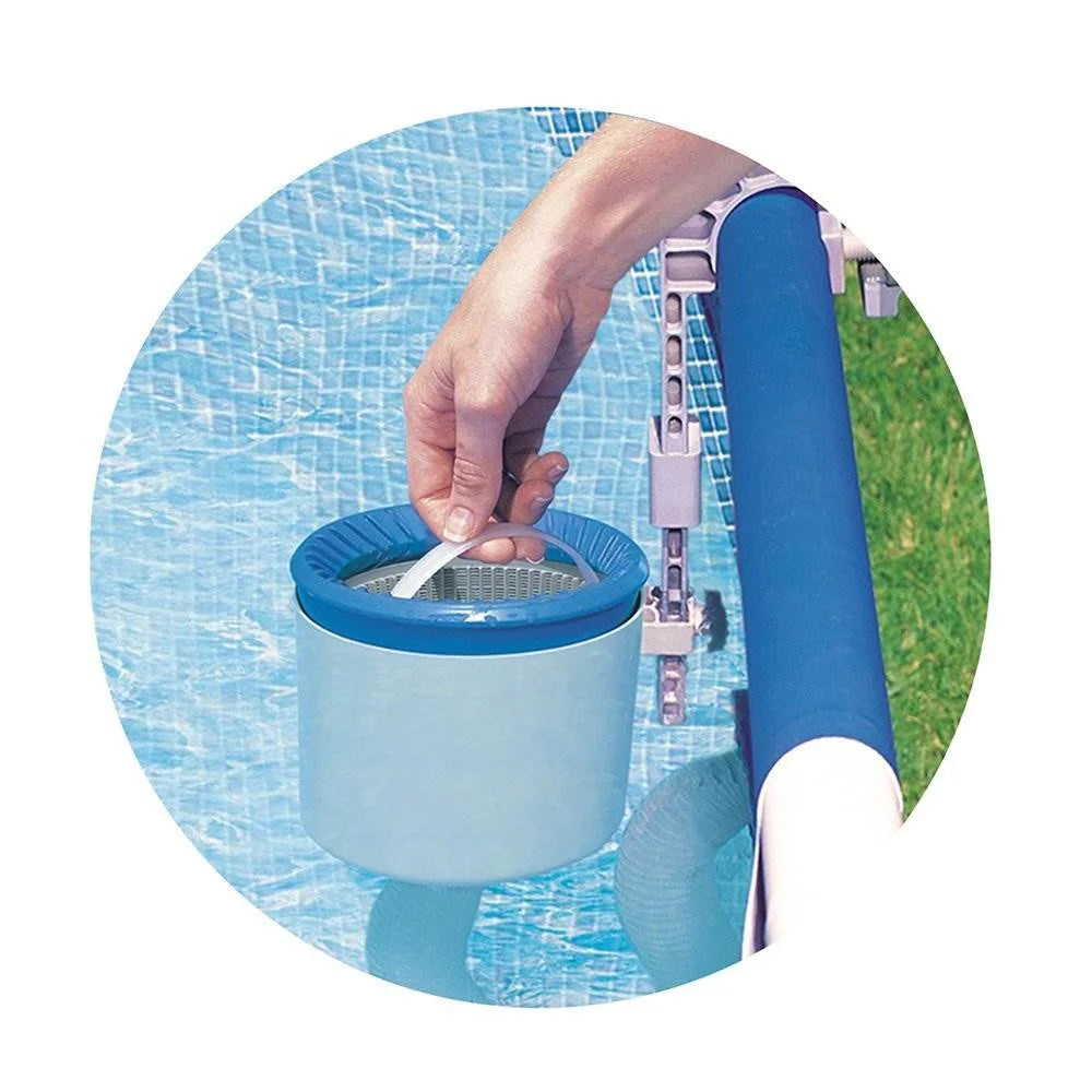 Pool Blaster Battery Powered Leaf Vacuum and Intex Wall Mount Automatic Skimmer N54968
