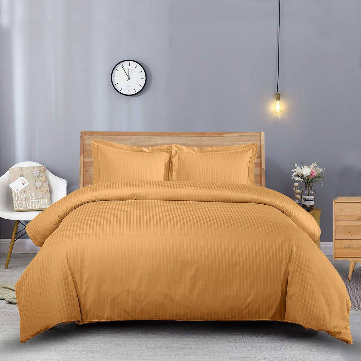 King Sage Stripe 600 Thread Count Duvet Cover Set B897904