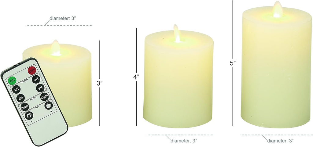Flameless Candle with Remote Set of 3 Pack of 2 I365960