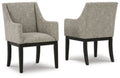 Gray & Dark Brown Upholstered Arm Chair, Set of 2 P55028
