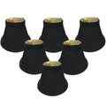 6 Silk Bell Candelabra Shade Set of 6 Black Gold Q799
