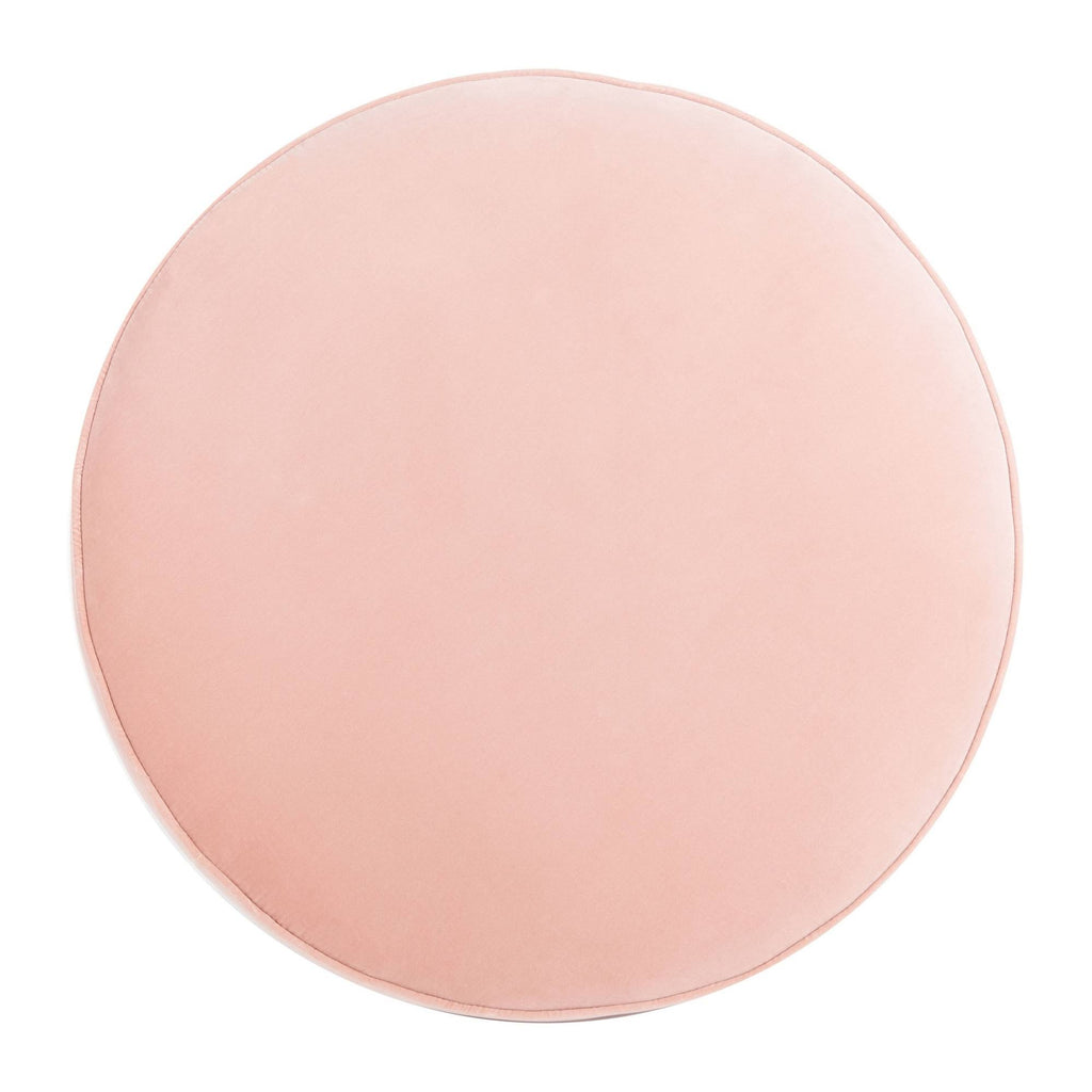 Blush Pink Velvet Ottoman Q17601