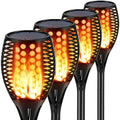 Solar Torch Lights Waterproof Flickering Flame Torches K4855