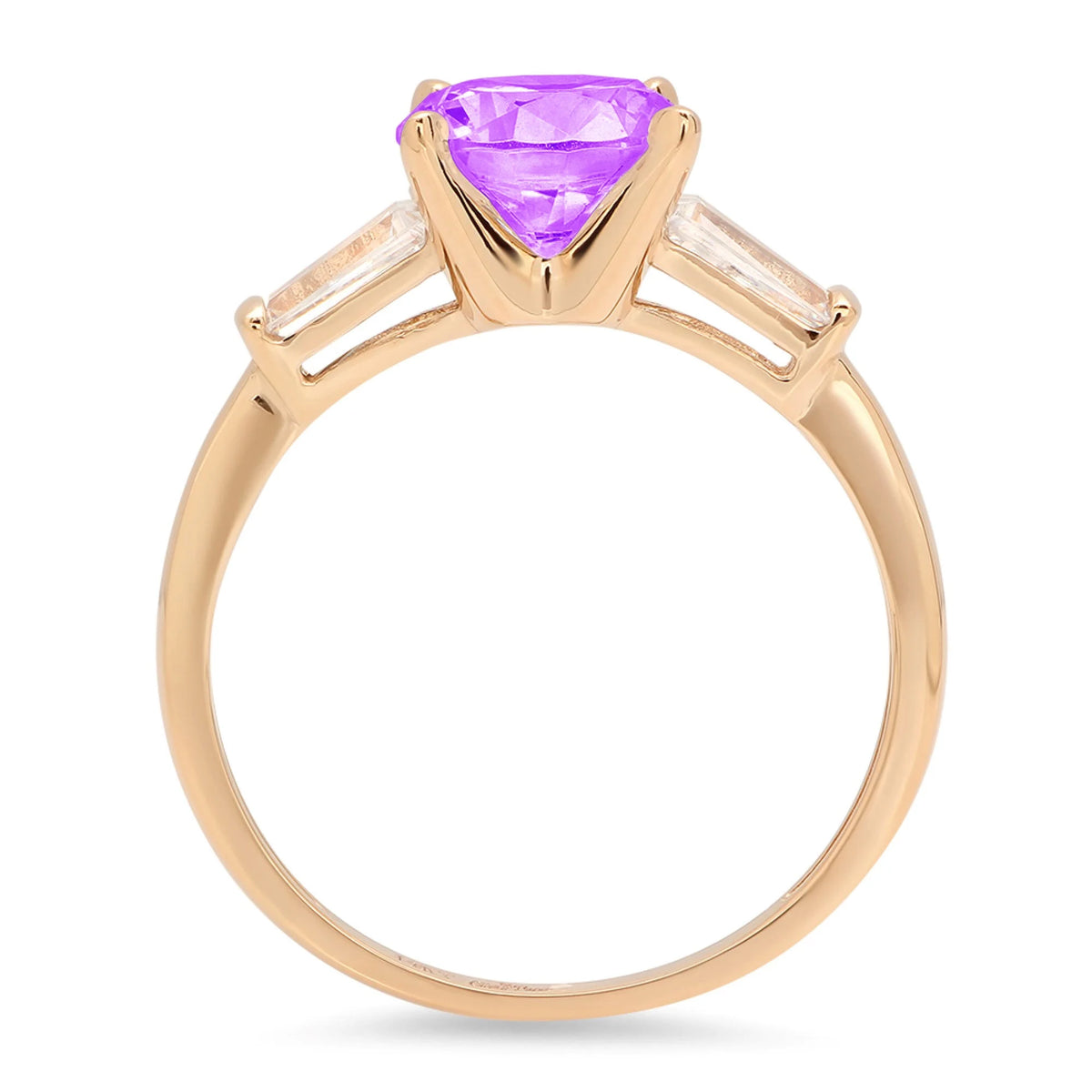 18k Yellow Gold Amethyst Three-Stone Ring U61148