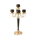 Gold and Black Metallic Candelabra Candle Holder C43417