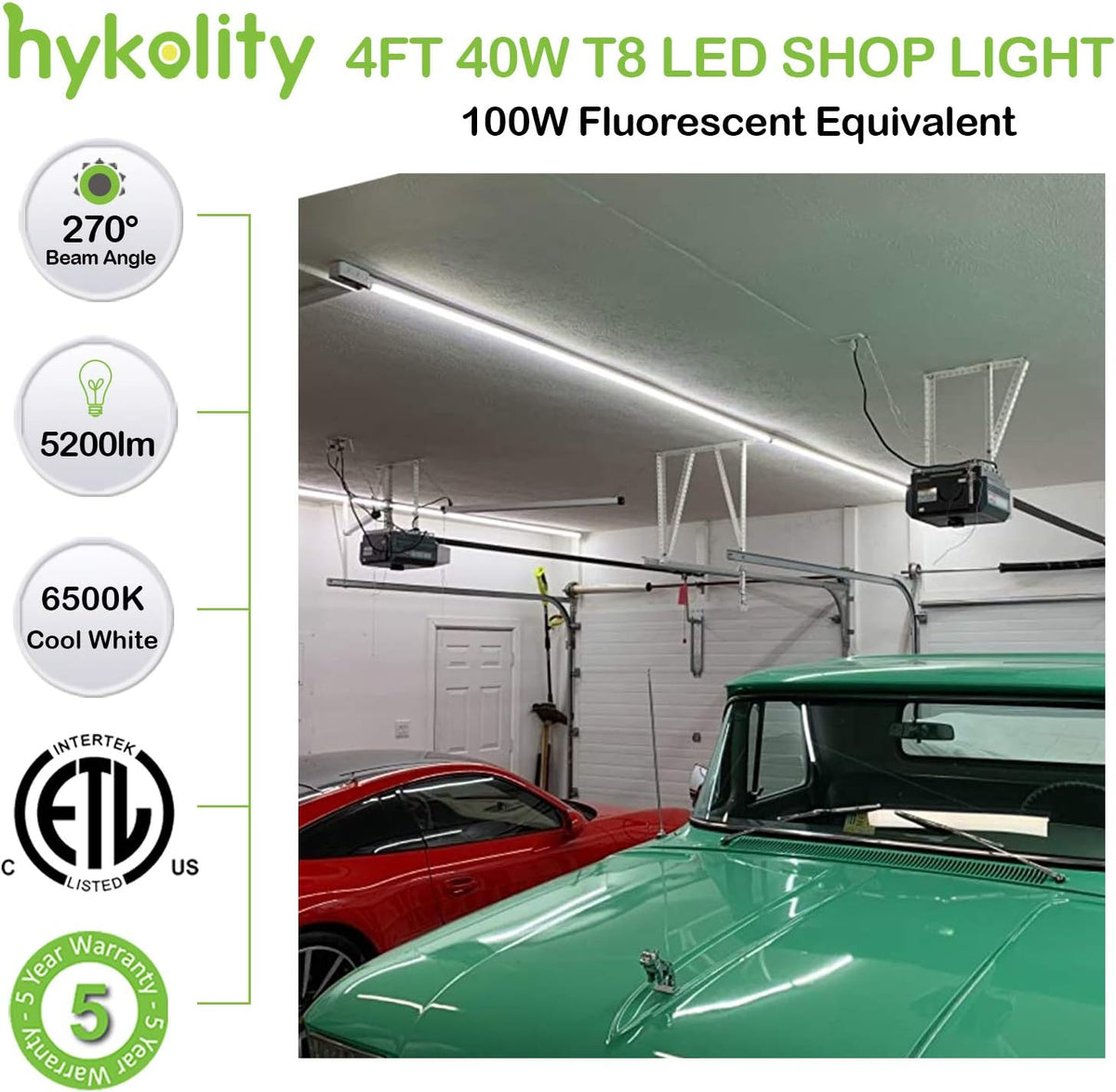 4FT LED Shop Light, 40W, 6500K, 10 Pack O8322