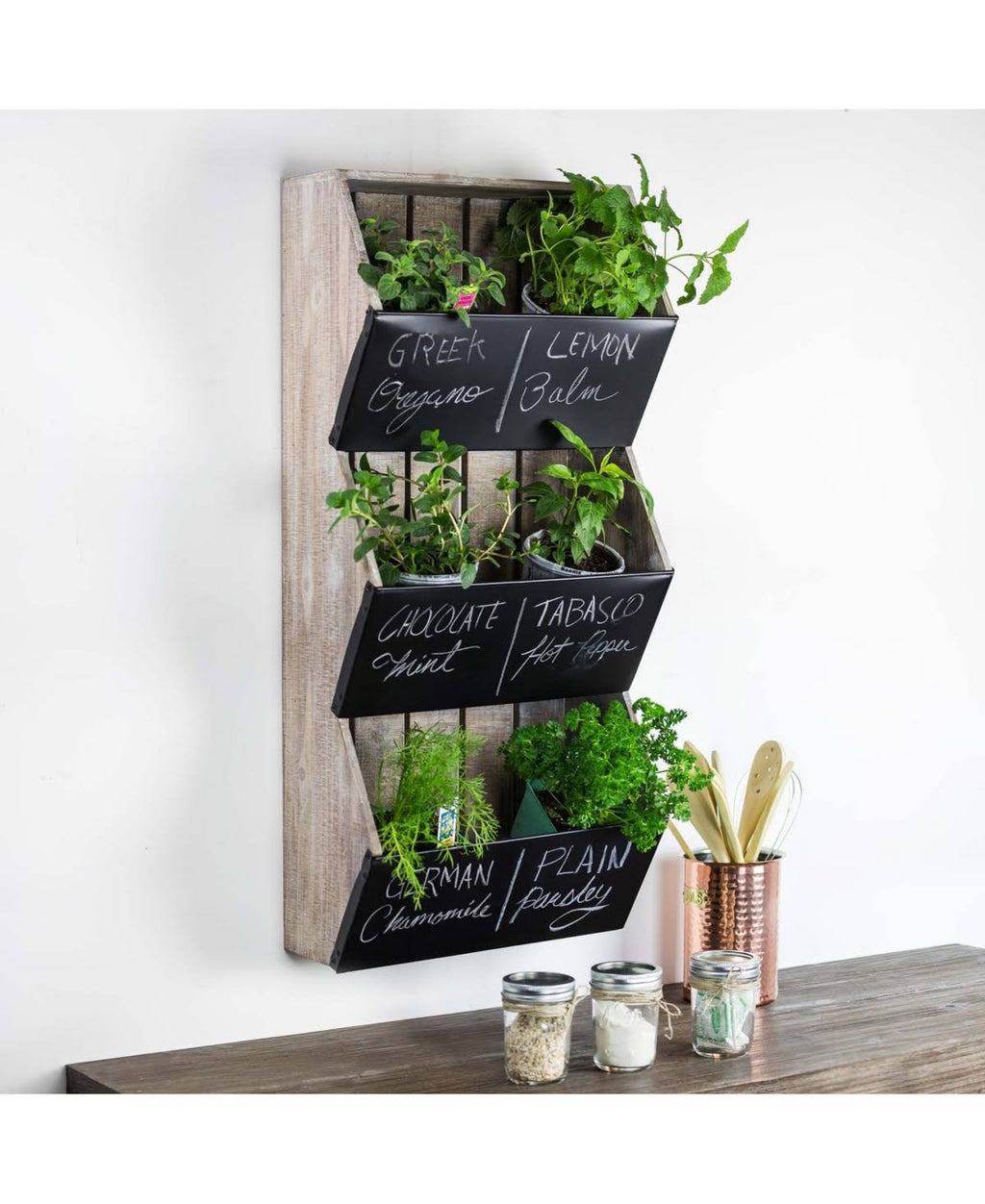 Rustic Wall Organizer with Chalkboard B40406