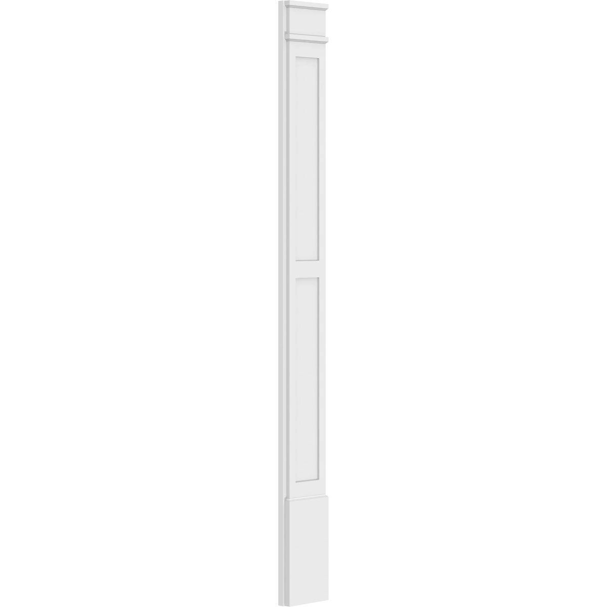 Two Equal Flat Panel PVC Pilaster with Capital and Base (Pair) O18762