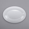 White Glazed Oval Textured Rim Melamine Platter - 3/Case K446782