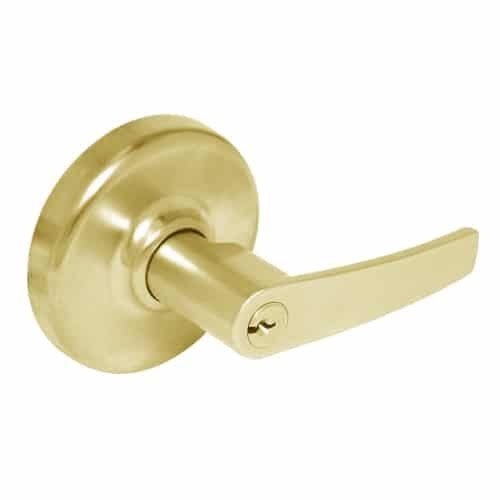 Heavy Duty Cylindrical Locksets with Lever in Bright Brass X121519