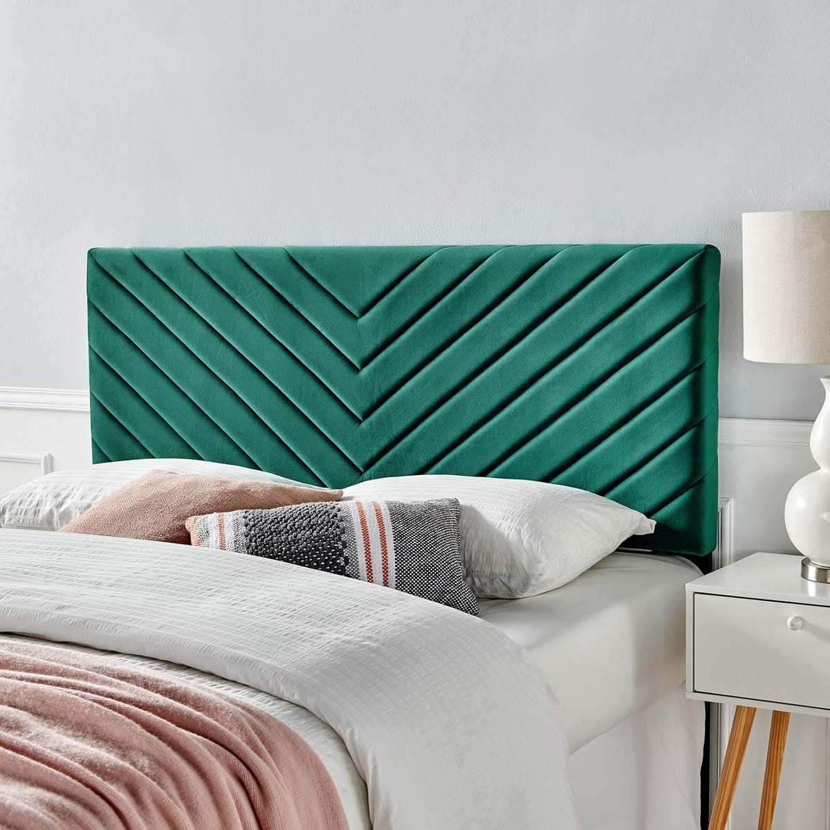 Teal Performance Velvet California King Headboard L59249