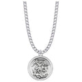 Medium Sterling Silver St. Michael Medal Pendant with 20" chain D7273