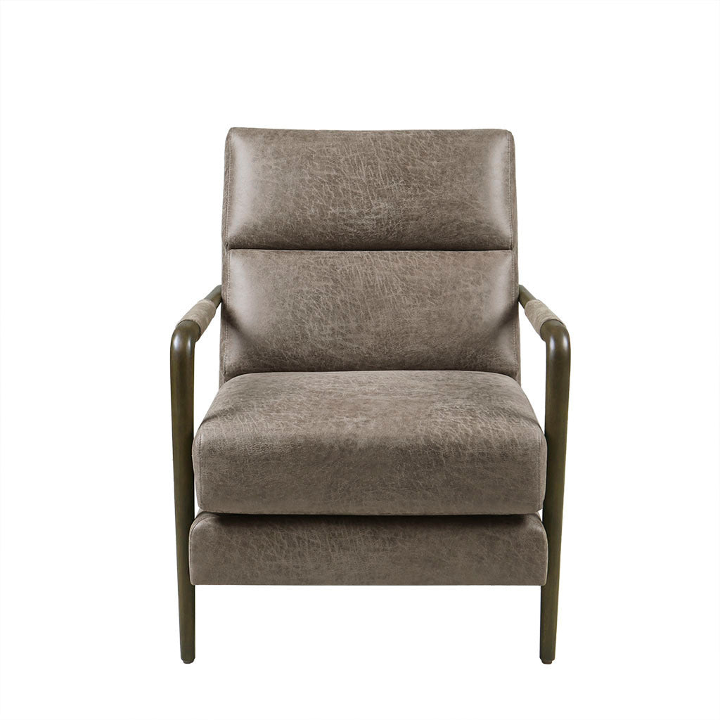 Brown Faux Leather Accent Armchair R75887