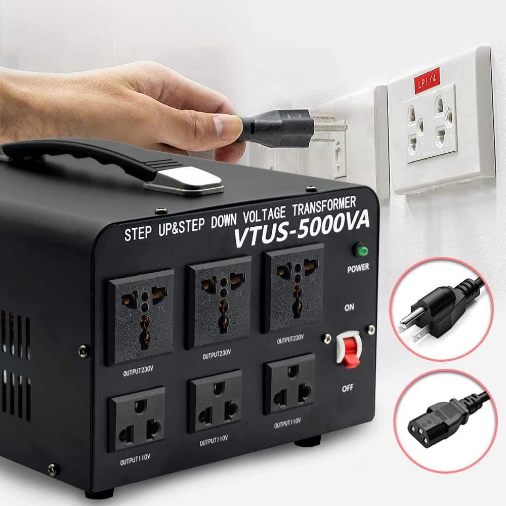 5000 Watt Voltage Converter Transformer with Circuit Breaker Protection K861817