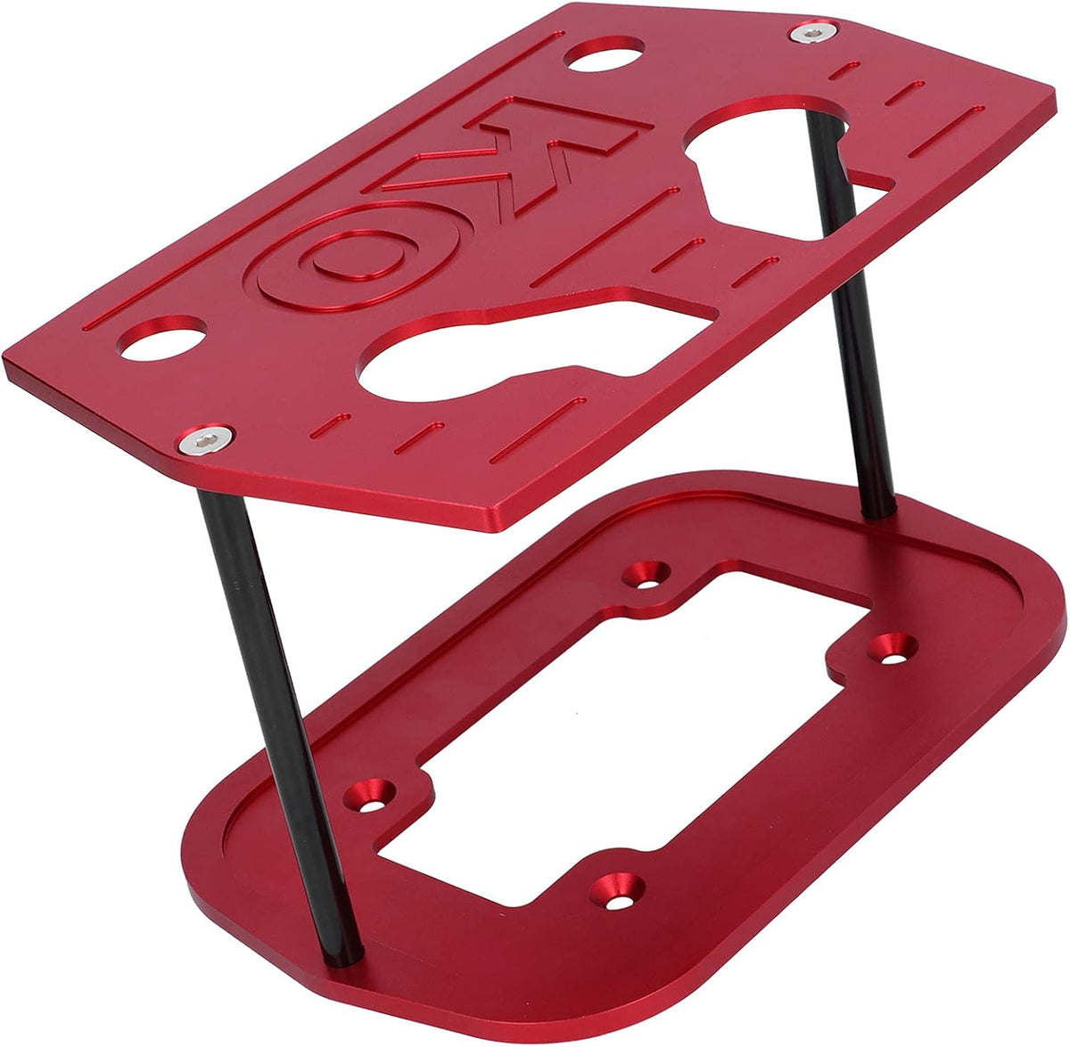 Battery Hold Down Tray Bracket Aluminum Red Pack of 2 O663724