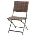 Set of 2 Wicker Patio Folding Chairs Brown F650