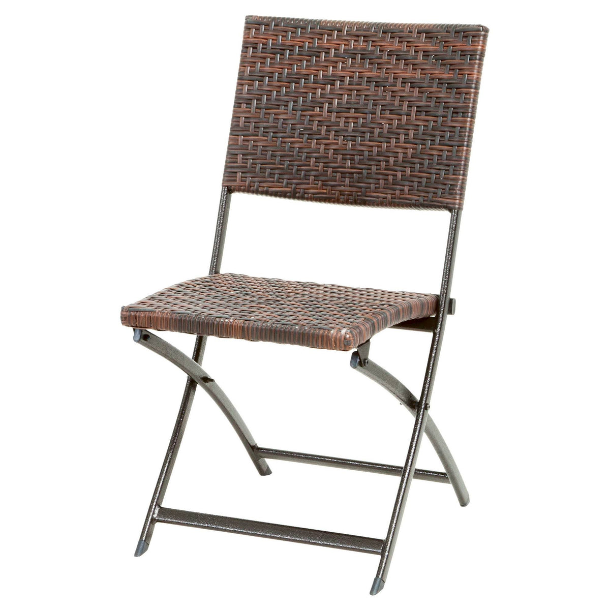 Set of 2 Wicker Patio Folding Chairs Brown F650