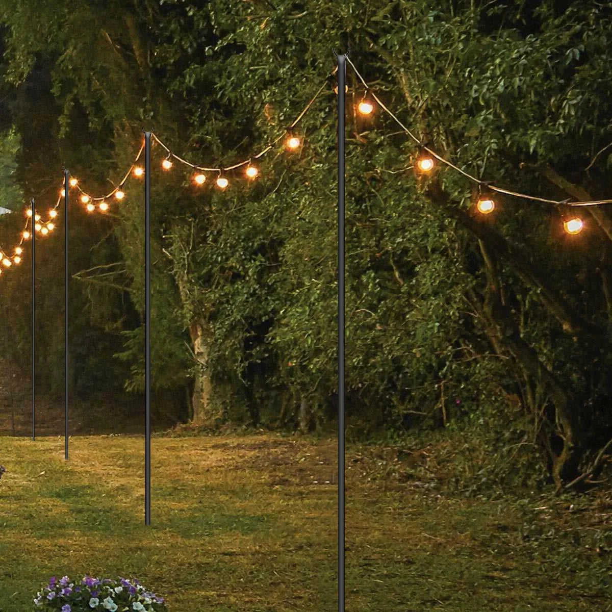 String Light Poles Stand for Outside, 2 Pack, 9 FT x 25 mm R879