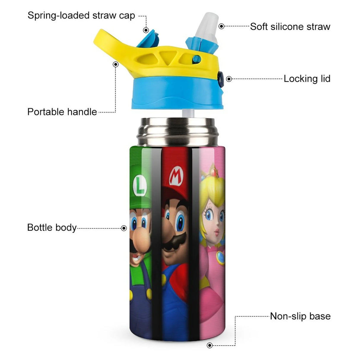 Insulated Stainless Steel Water Bottle With Straw Y374