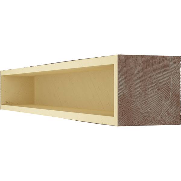 Rough Sawn Faux Wood Fireplace Mantel, Aged Pecan J777864