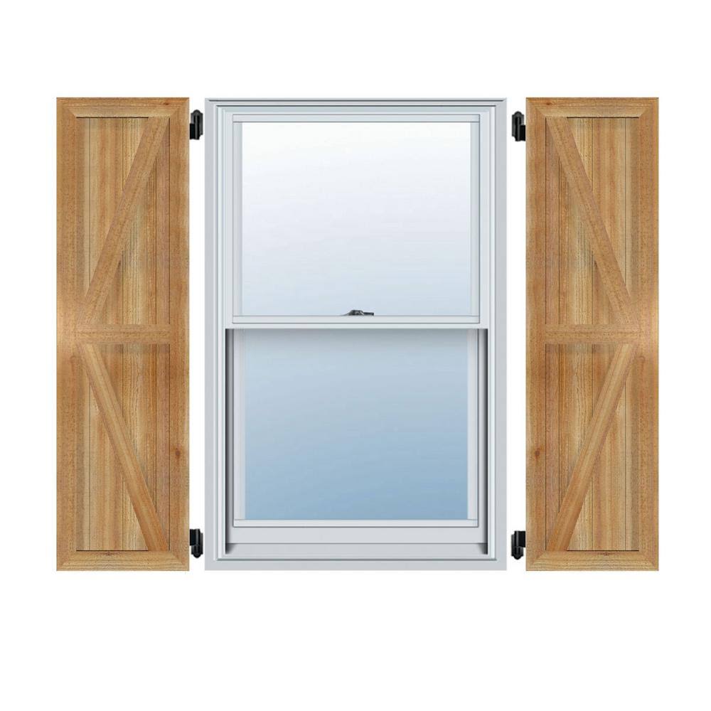 16-7/8 in. W x 24 in. H Framed Board and Batten Shutters with Z-Bar W9166