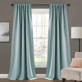 Blue 95" x 52" Insulated Back Tab Blackout Window Panel Pair I922