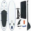 Blue and White Inflatable Paddle Board Set Y97845