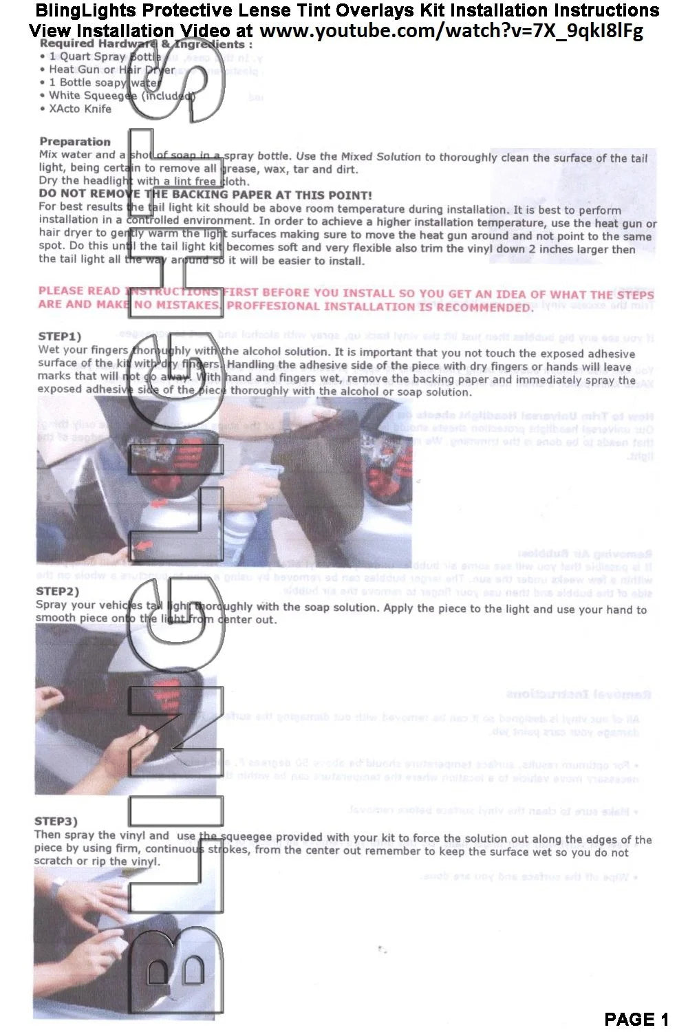 Tinted Protective Taillight Film Covers G231201