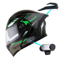 Hb89 Glossy Black Motorcycle Modular Full Face Helmet M7555