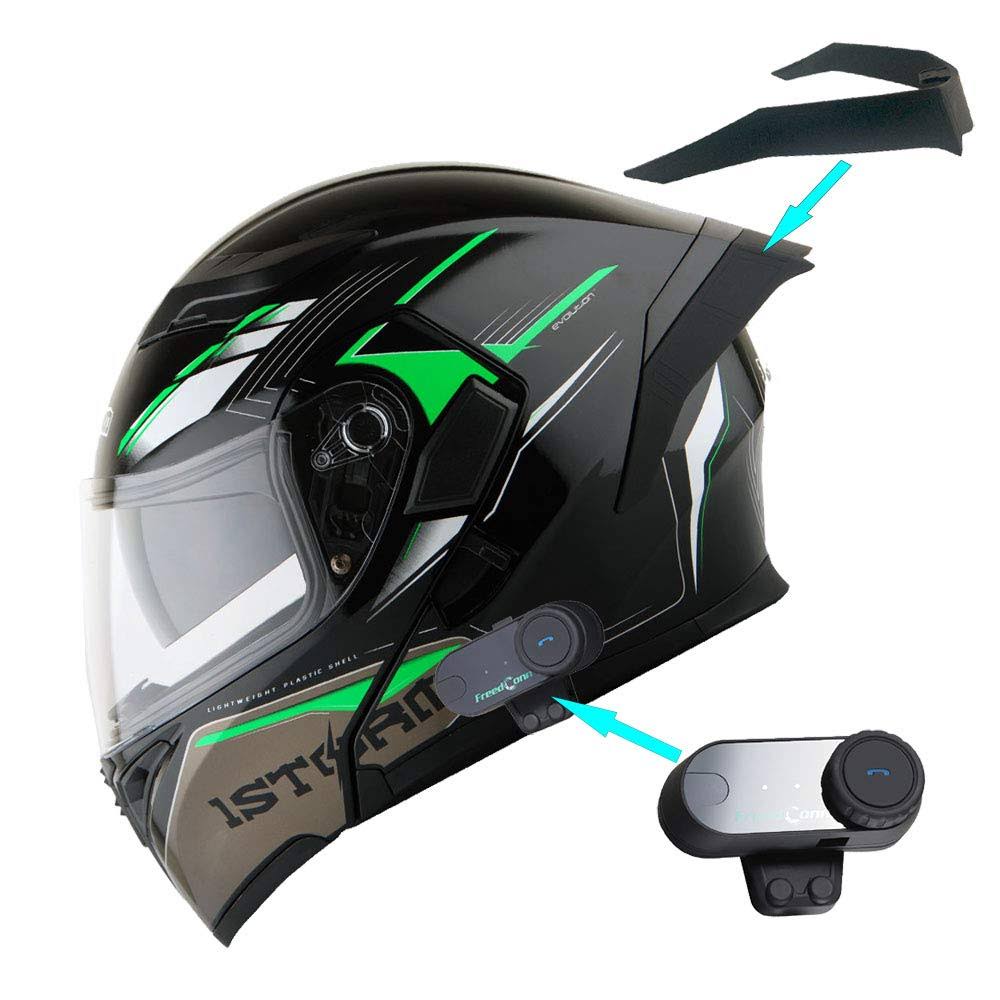 Hb89 Glossy Black Motorcycle Modular Full Face Helmet M7555