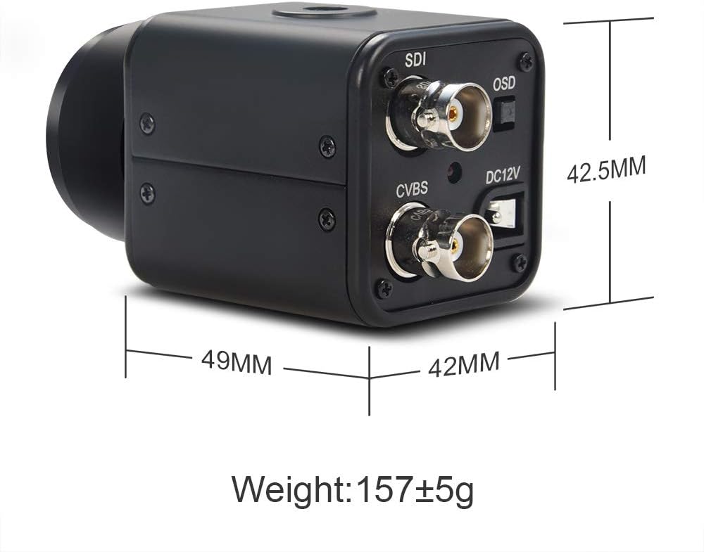 Mini SDI Camera with 3.6mm HD Lens, 2 MP 1080P CCTV Security Camera B25083