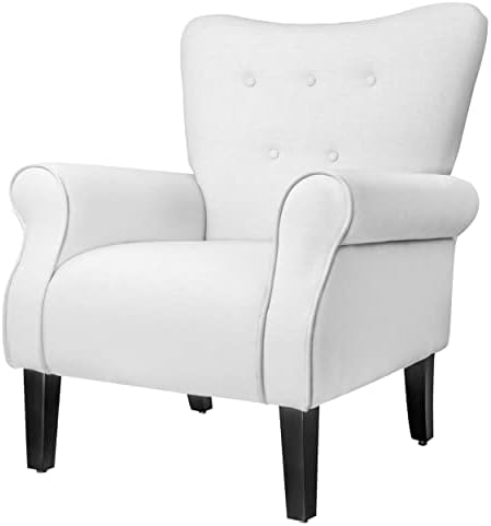 Beige Fabric High Backrest Accent Chair M77329