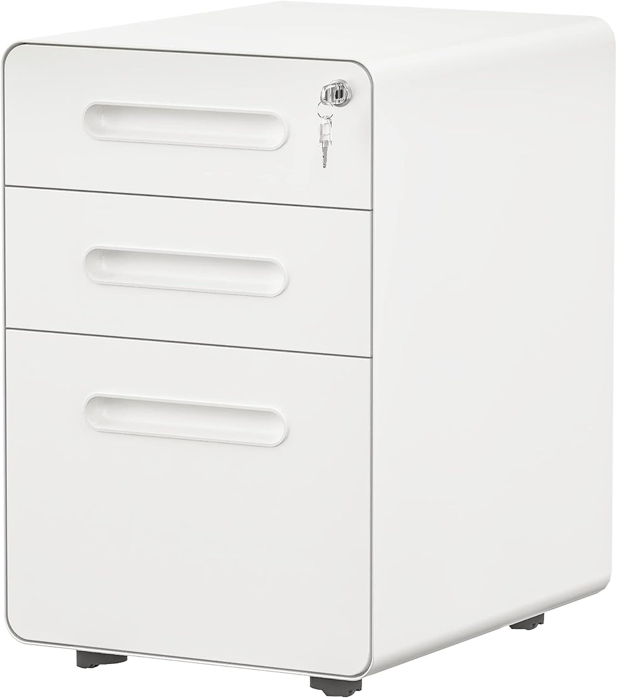 Black 3-Drawer Metal Rolling File Cabinet with Lock Z3437