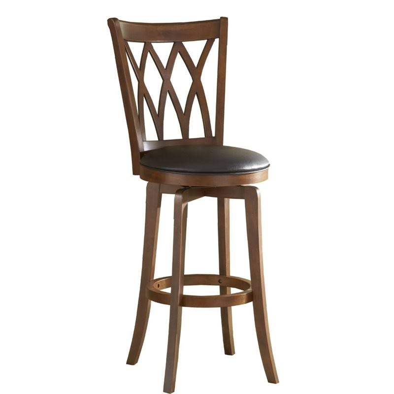 Antique Brown Faux Leather Swivel Counter Stool Y912010