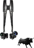 Leather Dual Camera Harness Adjustable Shoulder Straps D44868
