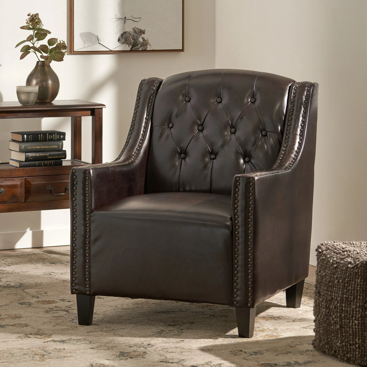 Brown Bonded Leather Club Chair X2358