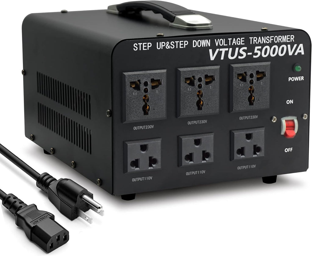5000 Watt Voltage Converter Transformer with Circuit Breaker Protection K861817
