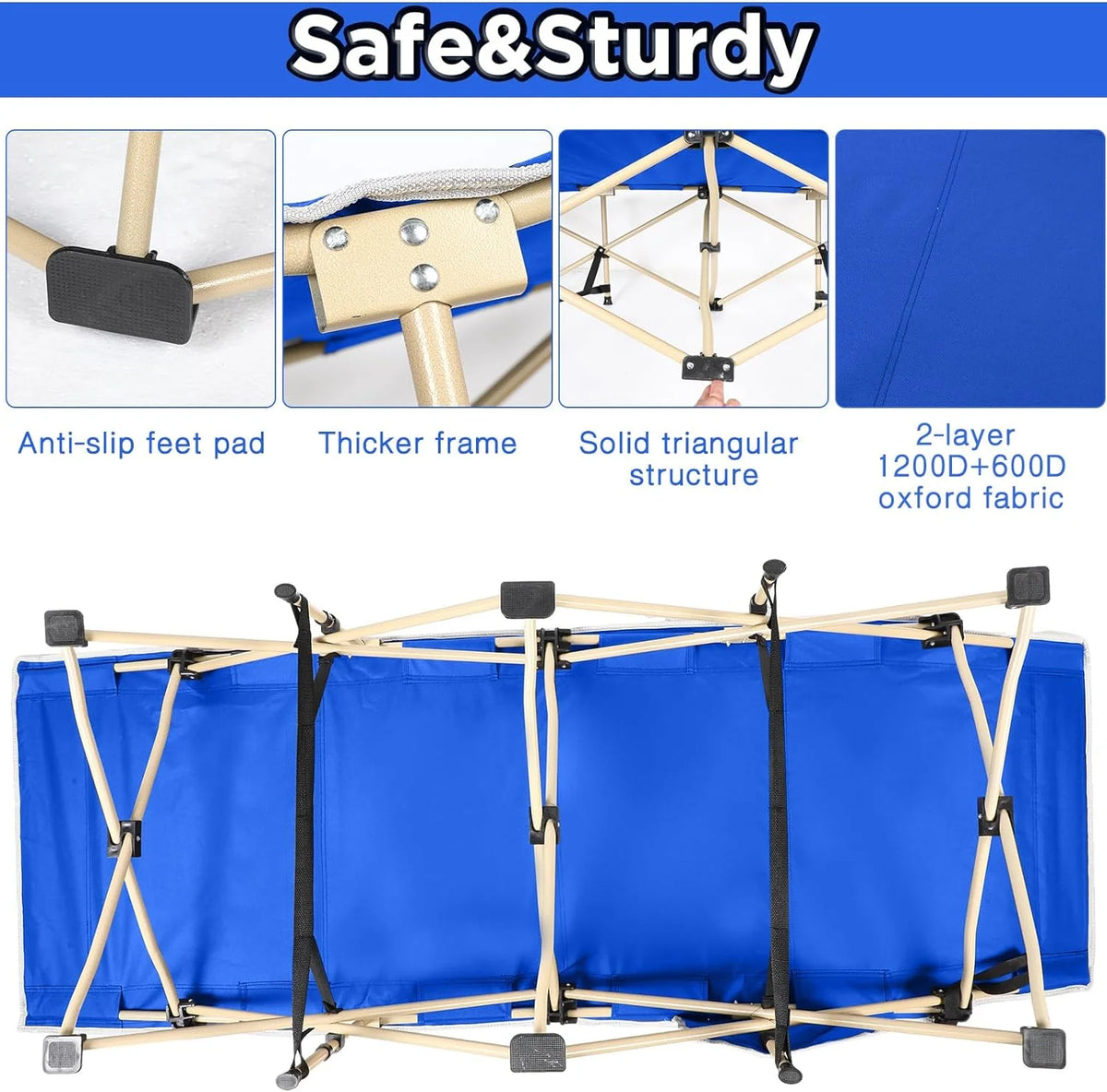 2 Pack 450lbs Max Load Camping Cot with Carry Bag E94485