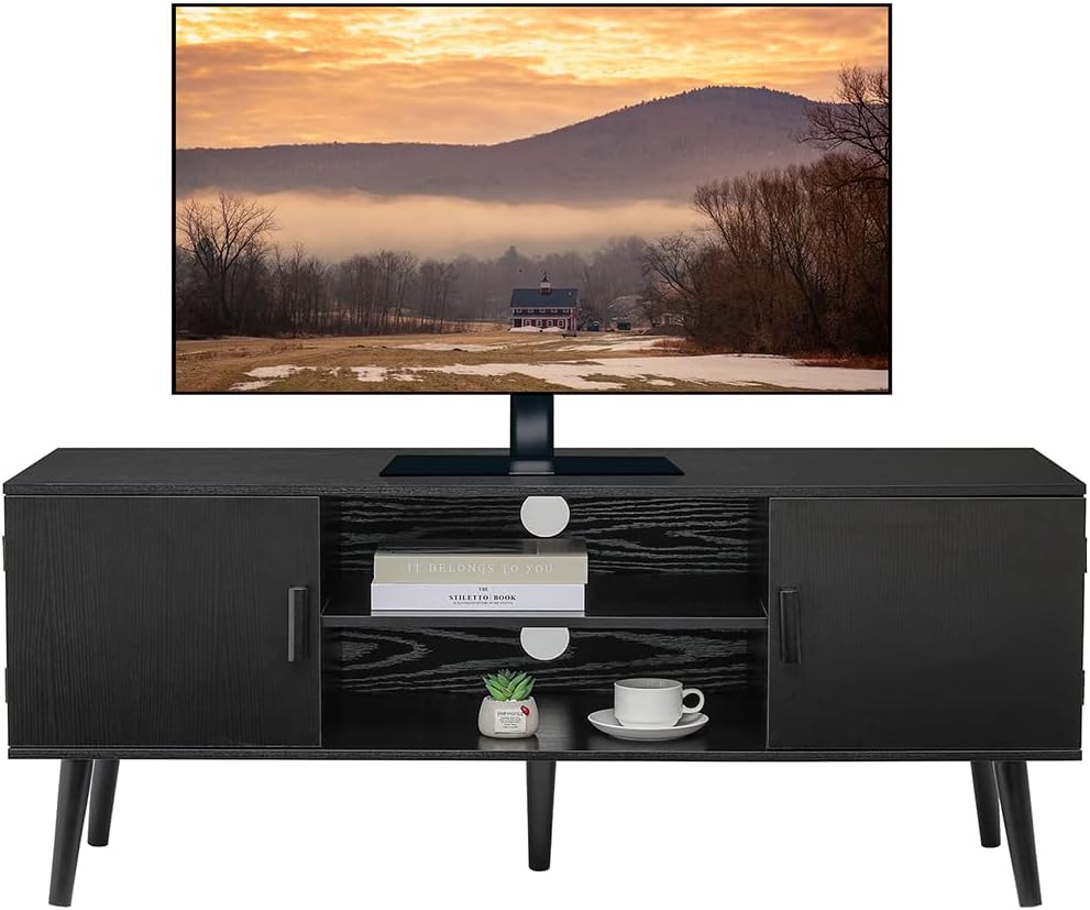 Rustic Brown TV Stand with 2 Storage Cabinet Y4576