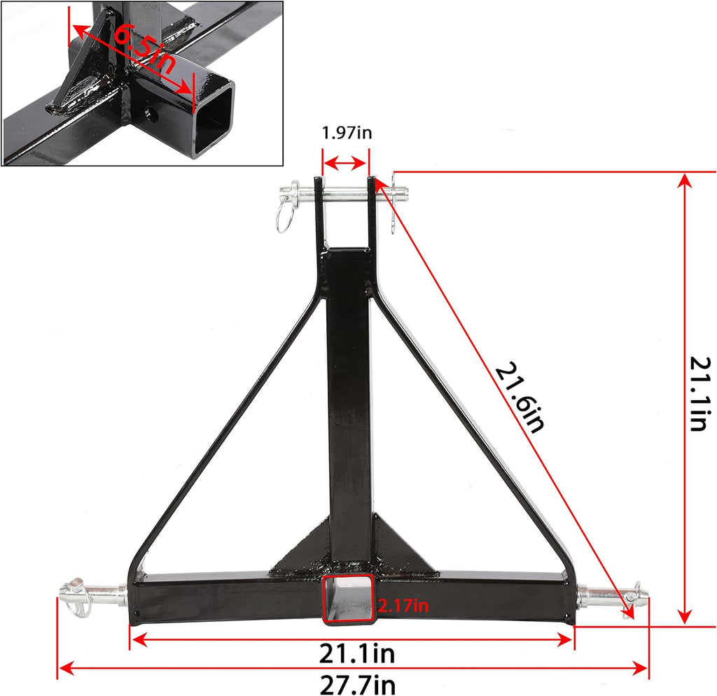 Standard 3 Point 2 inch Trailer Hitch Receiver Adapter H60156