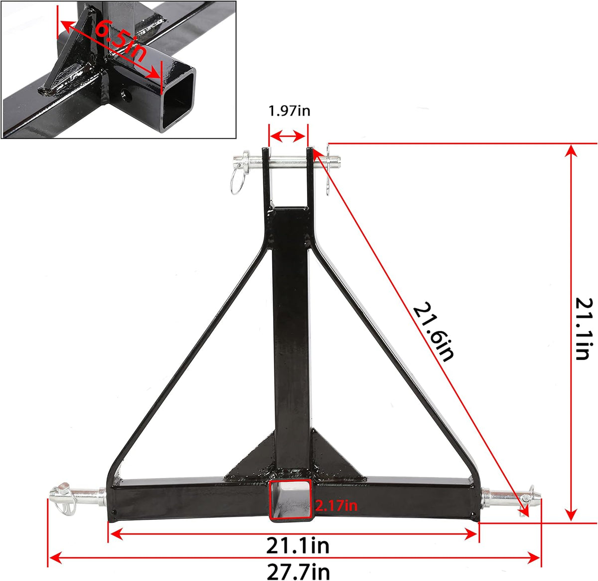 Standard 3 Point 2 inch Trailer Hitch Receiver Adapter H60156
