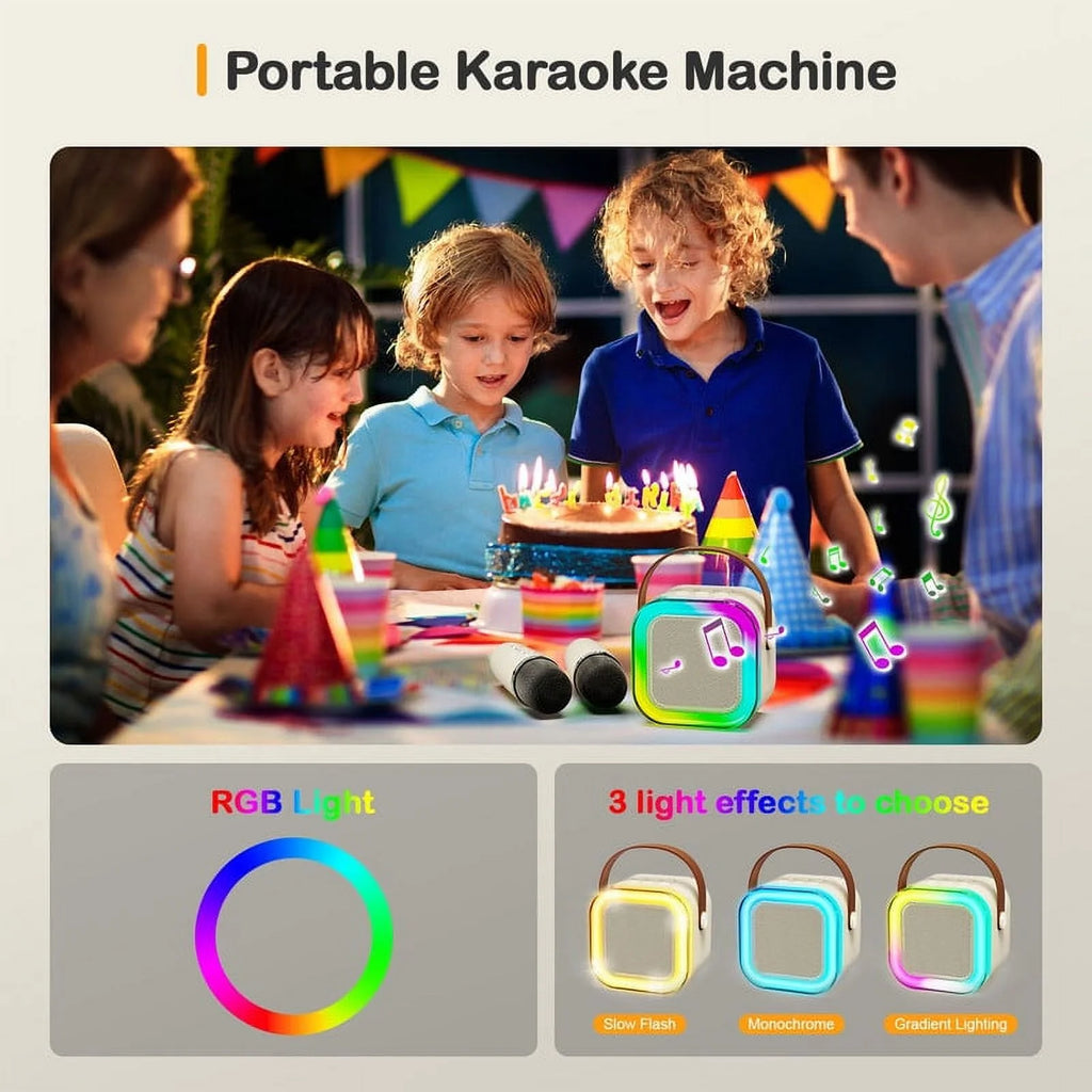 Kids Karaoke Machine with 2 Wireless Microphones H908