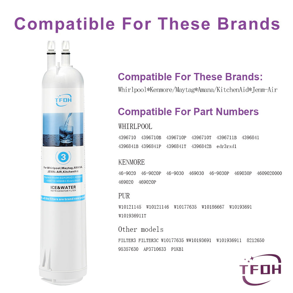 Water Filter 3 for Refrigerator, Pack of 2 G44118