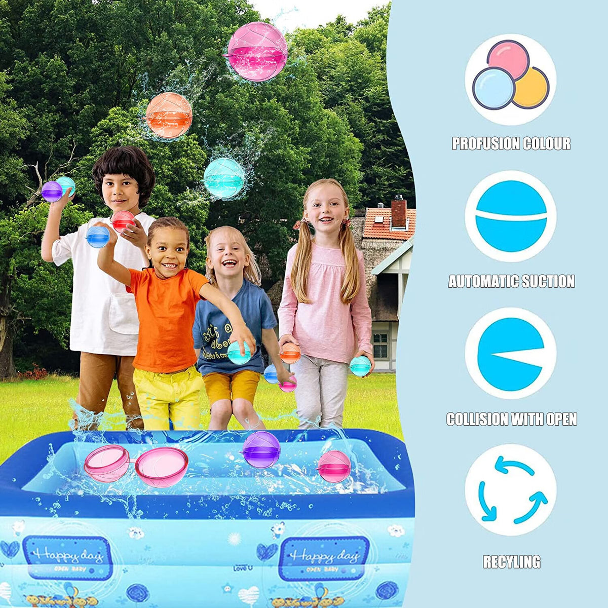 Reusable Water Absorbent Splash Balls for Kids Pool Toys C993