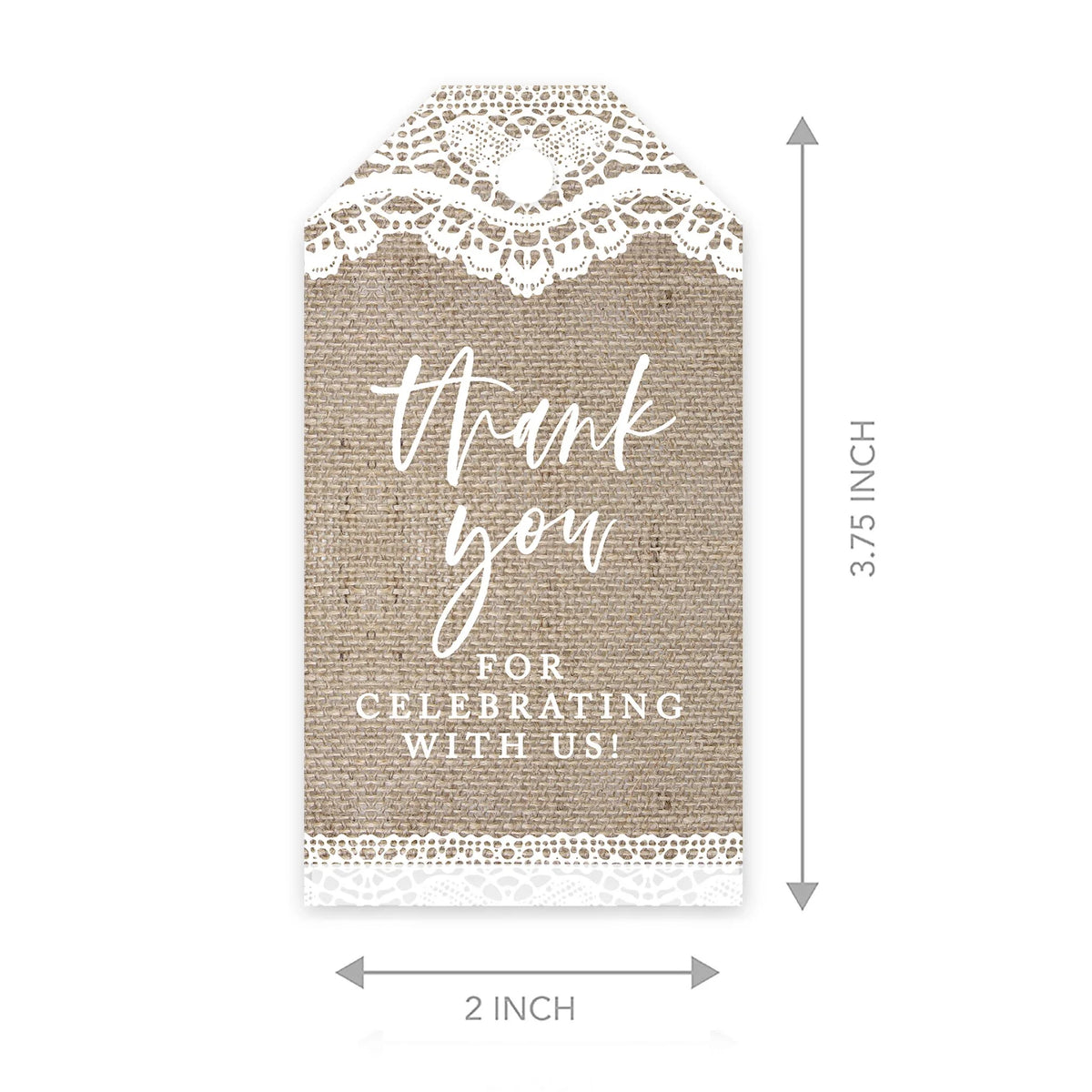 100-Pk Burlap Cardstock Gift Tags H1695