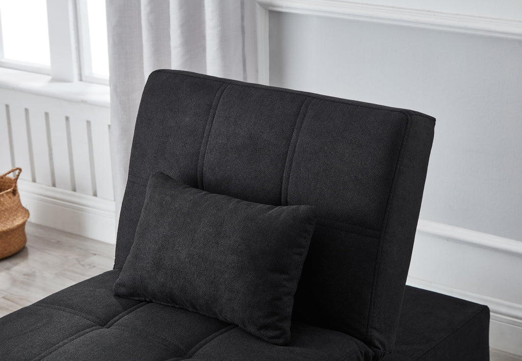 Recliner Chair Bed with Black Linen Fabric M4236