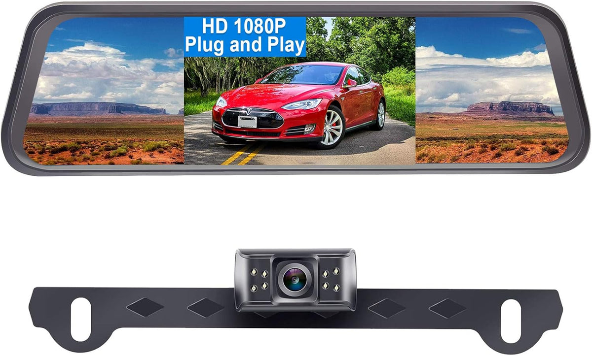 4.3'' HD 1080P Mirror Backup Camera Monitor Wired Kit F163