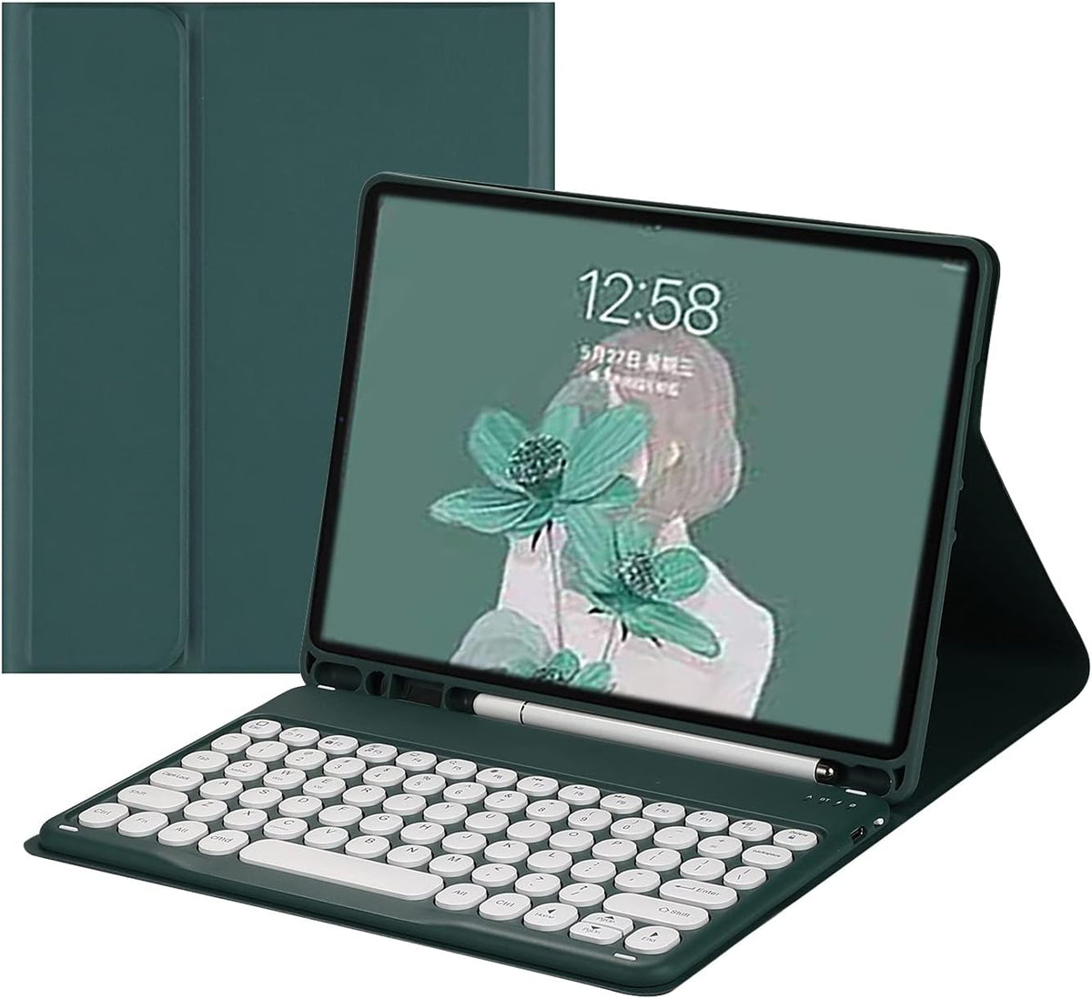Pink Wireless Detachable Keyboard Case with Pencil Holder for iPad Pro 12.9 inch E311